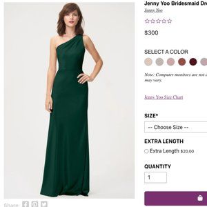 Jenny Yoo Bridesmaid Dress Lena in Emerald